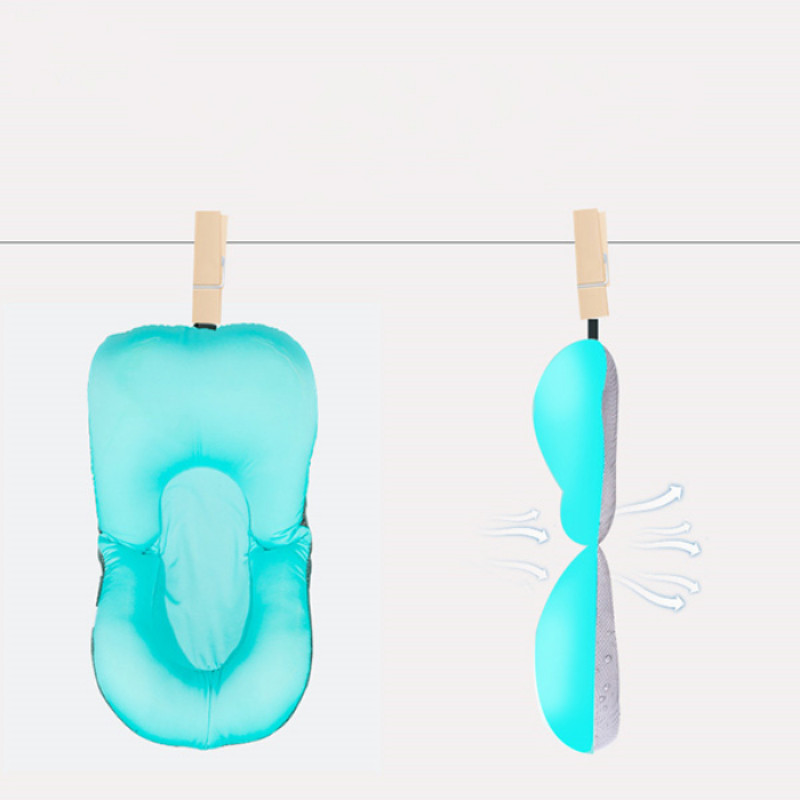 Foldable Non-Slip Soft Baby Boy Bath Pillow Padding Soft Infant Lounger for Tub Sink Blue 0-9M